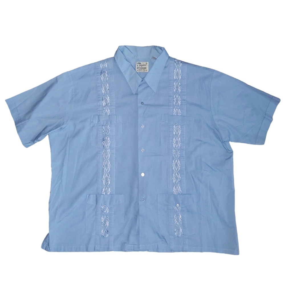 Guayabera Haband Vintage Embroidered Button Up Summer Beach Shirt Mens 3XL XXXL